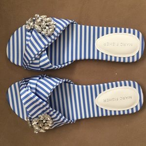 Marc Fisher Never been worn striped flat sandal